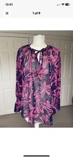 Beautiful Mint Velvet BNWT Pink & Indigo Blouse Size L