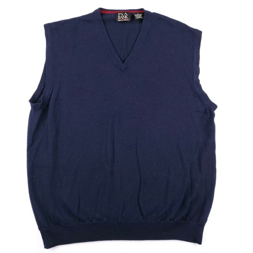 Navy Blue Sweater Vest Merino Wool 