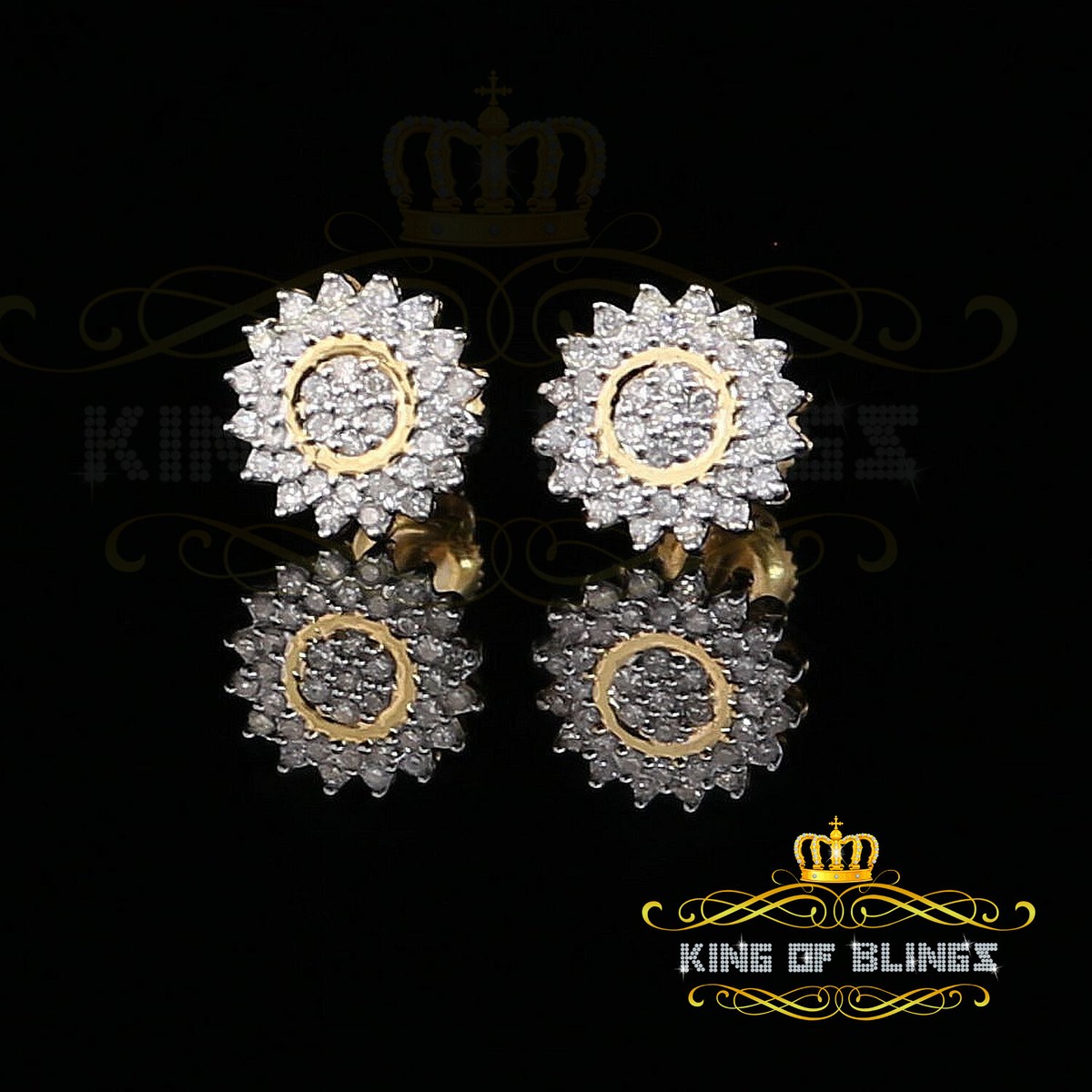 LADIES STUD EARRINGS 0.35CT ROUND DIAMOND 10K YELLOW GOLD LADIES STUD EARRINGS 0.35CT ROUND DIAMOND 10K YELLOW GOLD