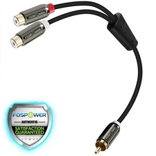 FosPower 8in 1RCA Male to 2RCA Female Stereo Audio Adapter Cable Cord Plugs
