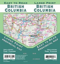 British Columbia Large Print Map, including The Yukon, Canada, by GMJ Maps