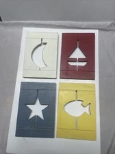 4 Beautiful Wood Wall Plaques Great Country Decor Measures 4.75” By 6.75”