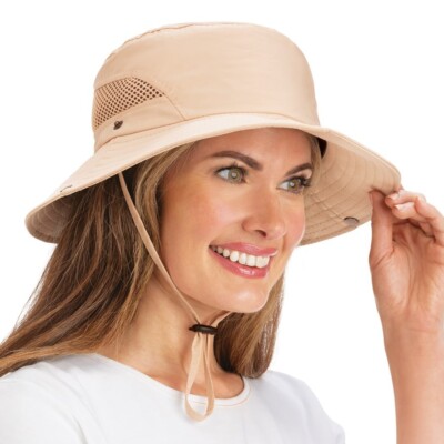 Adjustable Wide-Brimmed Beige Colored Gardening Sun Protection Woman's Hat
