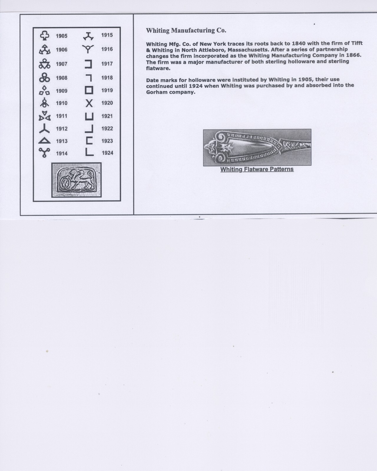 Sterling Silver Whiting Mfg Co Cocktail Fork 5 1/2" Geo.T Brodnax "B" monogram