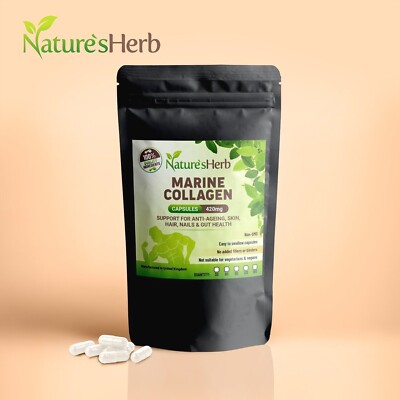 Kollagen Peptide Marine Typ 1 Kapseln 420mg Haare Haut Anti Aging Gelenke