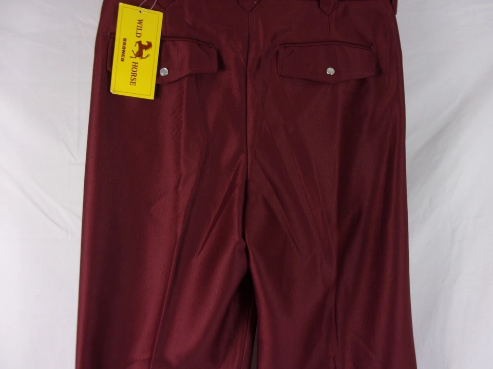 Wild Horse Bronco Western Style Cowboy Dress Pants Burgandy P-1001 Size 33  270H - Image 3 of 3