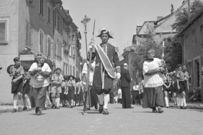Fronleichnamsfeier Porrentruy 1950 Corpus Christi celebrat - 4x6 Foto
