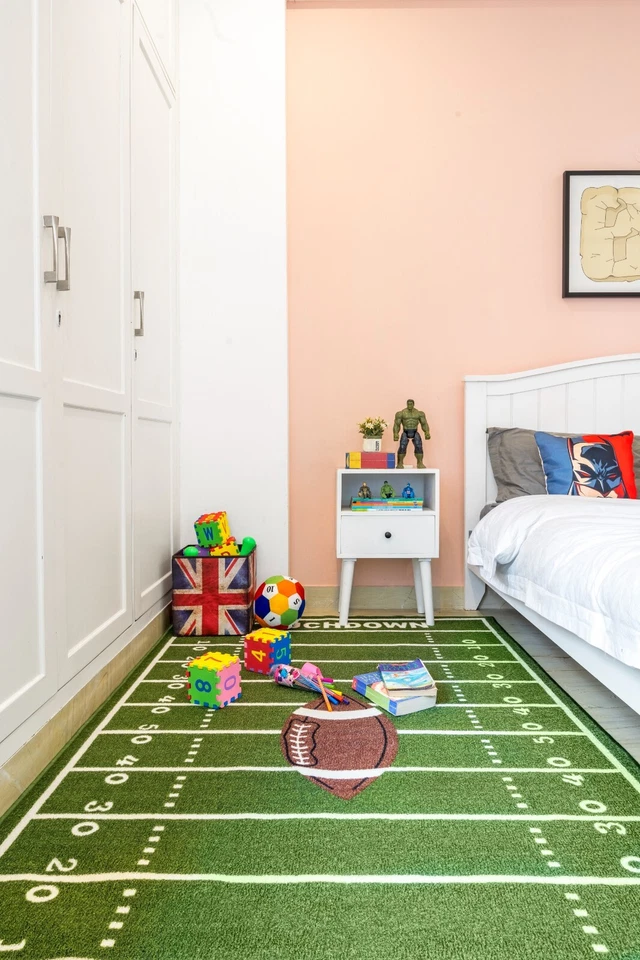 3'3"x8' Football Field Ground Kids Play Area Rug Anti Skid Rubber Backing-705 - Image 3 of 4