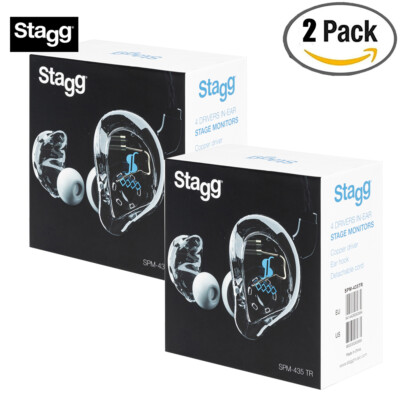 2-PACK Stagg SPM-435 TR 4-Driver Sound Isolating In Ear Monitors - Clear