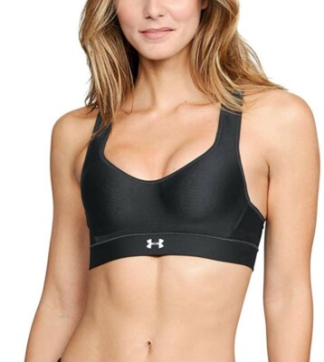 Under Armour Women's 247533 Warp Knit Sports Bra Black Underwear Size 32 C 
