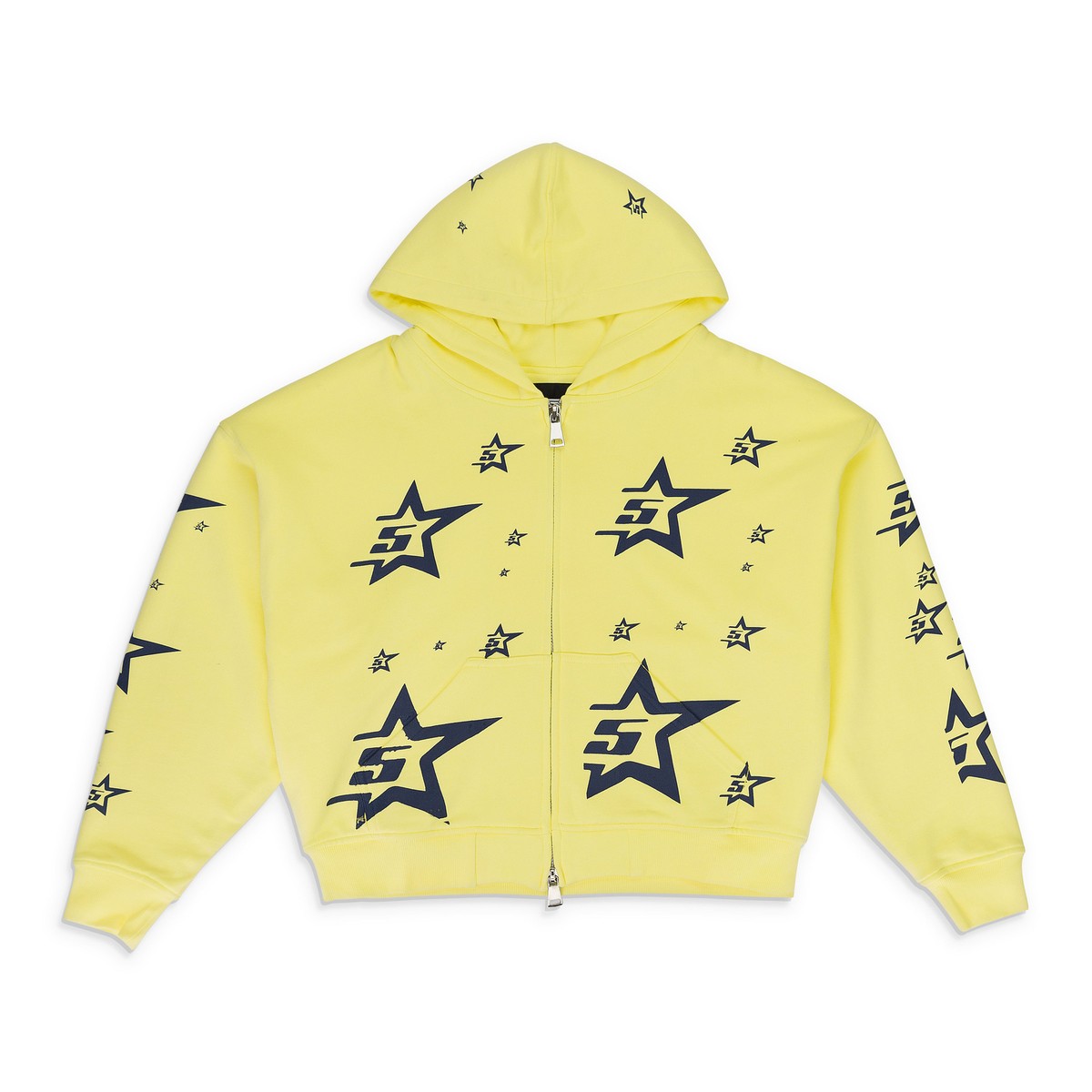 NWT SP5DER DOUBLE LAYER 5STAR ZIP UP YELLOW HOODIE SIZE M NWT SP5DER DOUBLE LAYER 5STAR ZIP UP YELLOW HOODIE SIZE M