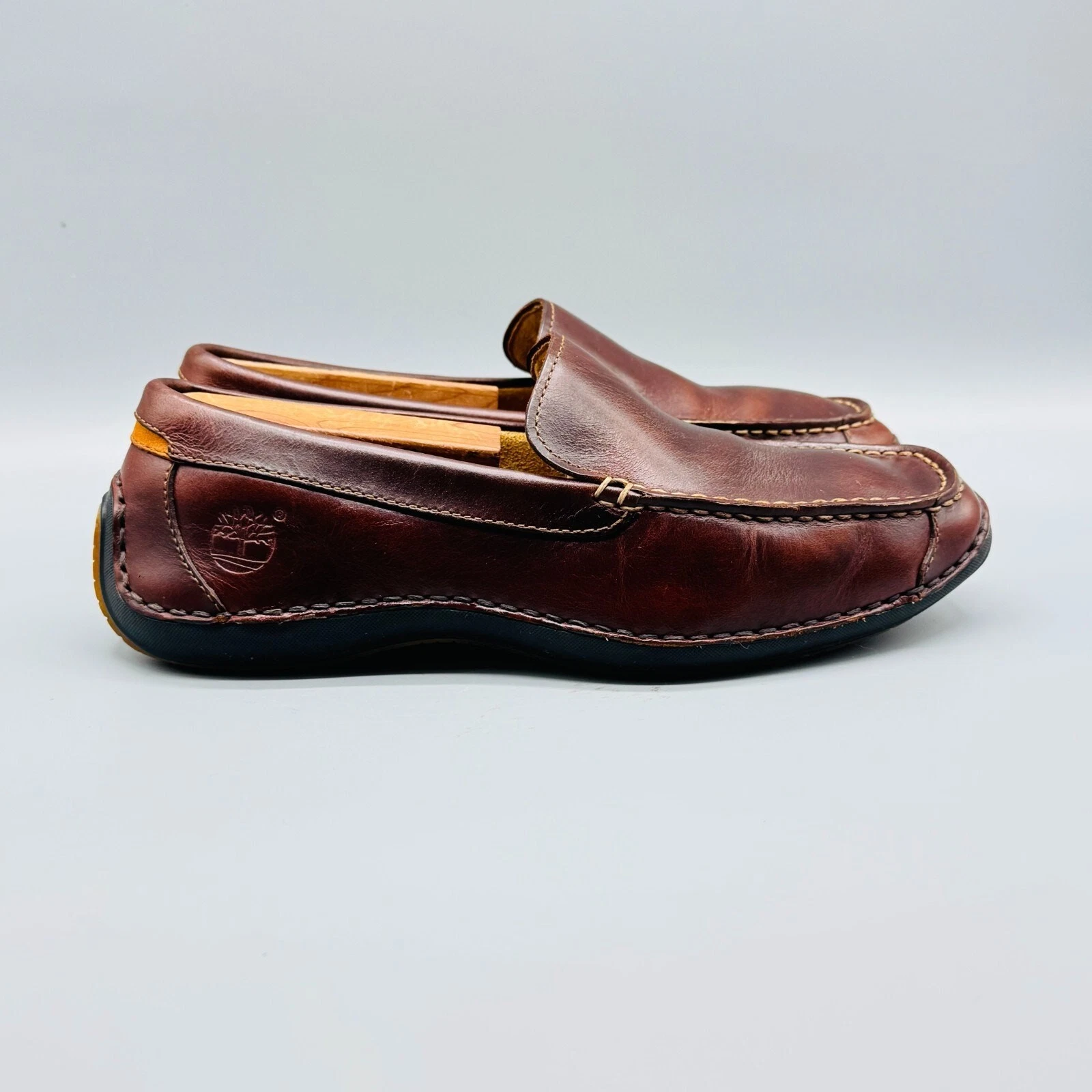 Mocassino Timberland Scarpe Uomo 7 Marrone Pelle Annapolis Slip On Comfort Barca