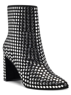 INC Womens Black Arch Support Studded Anila Pointed Toe Block Heel Booties 5 M