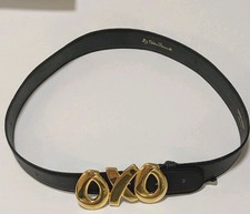 Leather Italian PALOMA PICASSO Vintage Black OXO Belt Size Medium