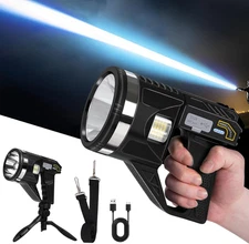 Spotlight 1000000 Lumens, 6 Modes Super Bright LED Rechargeable Spotlight Flashl