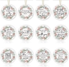 Sieral 36 Pcs Christian Christmas Ornaments Bulk Bible Verse Hanging...