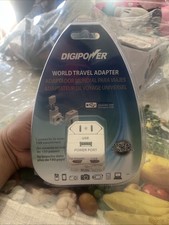 DigiPower ACP-WTA World Travel Adapter Port Plug USB Charger TF