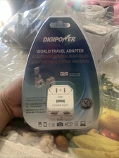 DigiPower ACP-WTA World Travel Adapter Port Plug USB Charger TF