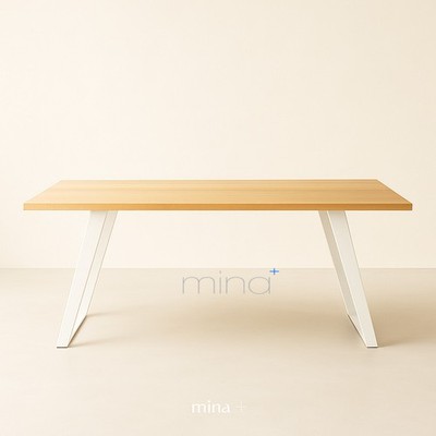 mina concept 80° geneigt Tischgestell Flachstahl Weiß 80 F W (2 Stück)