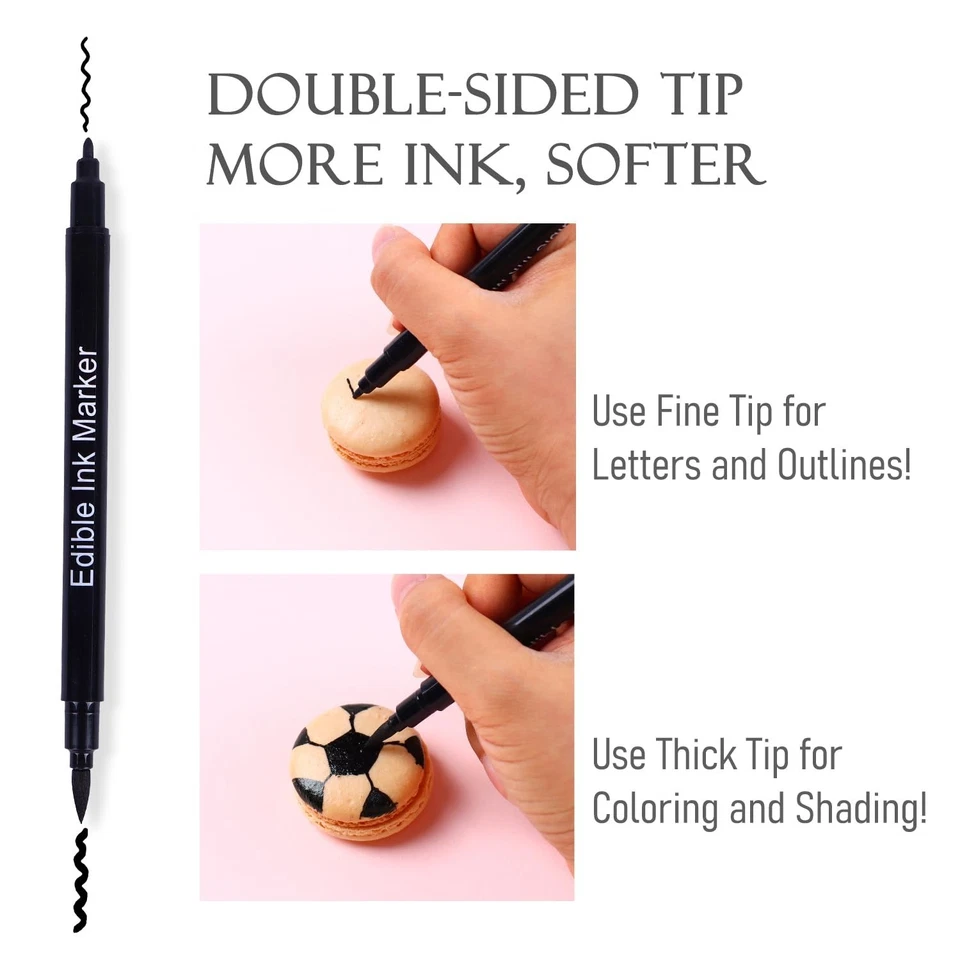 Rotulador de tinta comestible pluma de pigmento herramientas para decoración de pasteles para colorear alimentos bolígrafos de dibujo Foto 2 de 3