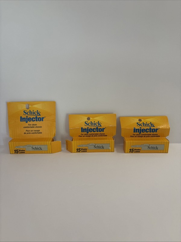 Schick Injector (3) 15 Blades Each, Polymer Coated, Made in USA, 1997 Vintage