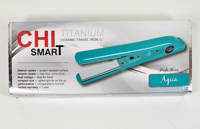 CHI Smart Titanium Ceramic Travel Iron 3/4'' High Gloss Aqua CS1180