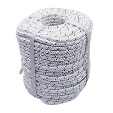3/8 Inch x 200 Feet 4800Lbs Braided Polyester Rope 3/8in x 200 ft White Green