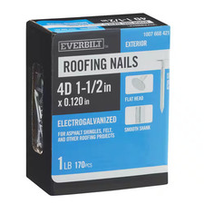 1-1/2 In. X 4D Electro-Galvanized Non-Collated Roofing Nails 1 Lb. 170-Count