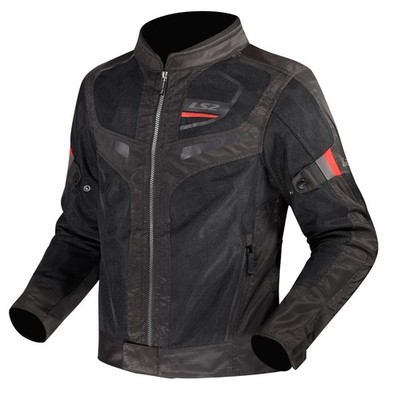 LS2 Garda Air Motorradjacke (Schwarz/Rot) Gr: XXL