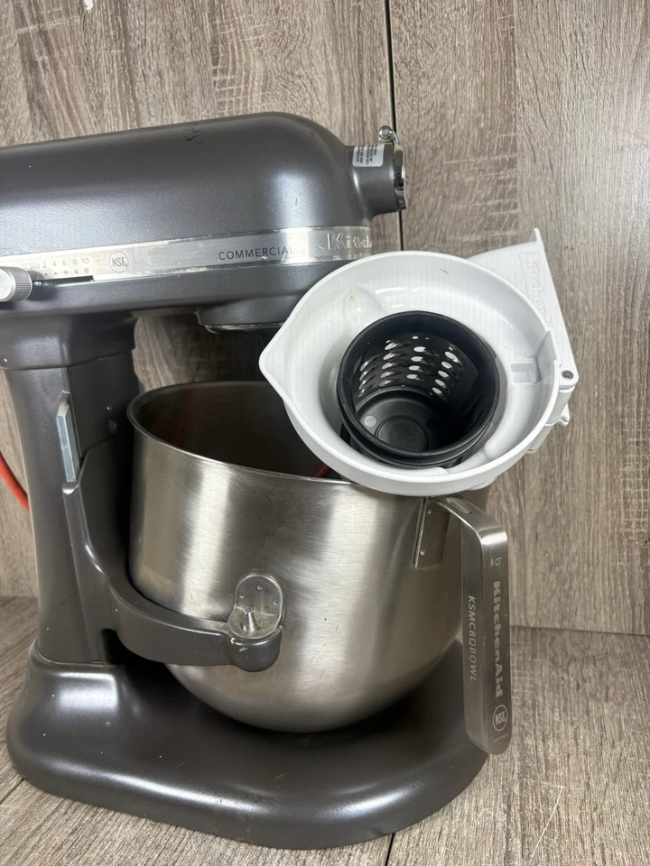 KitchenAid KSM8990DP Commercial 8 Qt Bowl Lift Mixer Gray w/ Bowl & Shredder - Image 2 of 4