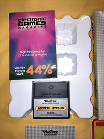 Vintage GCE Vectrex ARMOR ATTACK  Arcade Game Complete Box, Manual, Overlay 1980