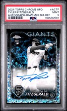 2024 Topps Chrome Update Auto Tyler Fitzgerald PSA 9 Rookie Mini Diamond Black