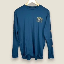 Pelagic AquaTek Long Sleeve Performance Shirt Men Medium Marlin Blue