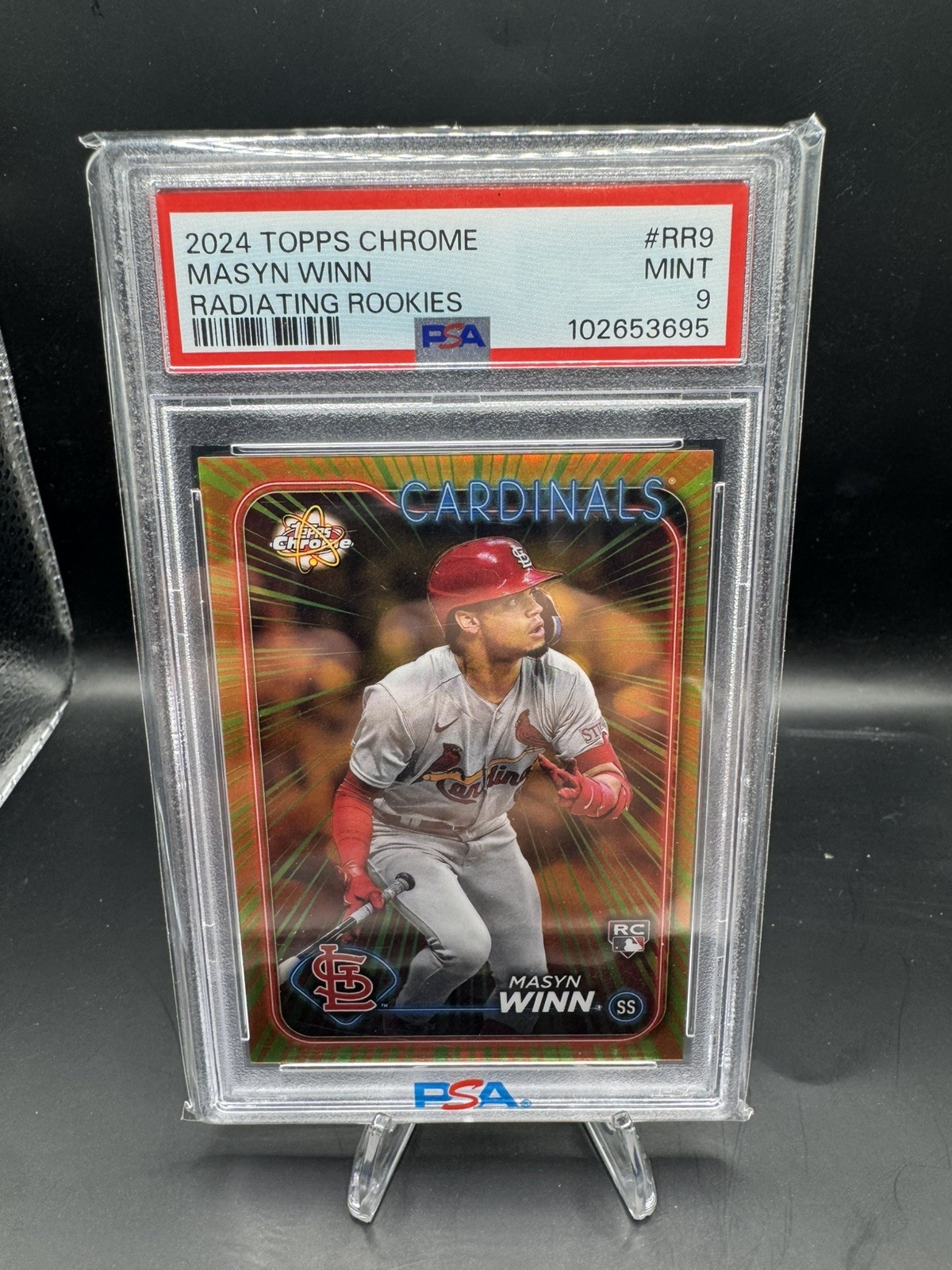 2024 Topps Chrome - Masyn Winn Radiating Rookies Refractor PSA 9 Cardinals