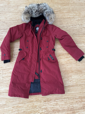 Canada Goose Women kensington Parka XXS Fur Trim Redwood 2506L