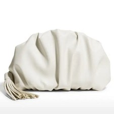 REBECCA MINKOFF Clutch Bag Half-Moon Ruched Z...
