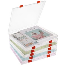 12"x12" Scrapbook Storage, Stackable Plastic File Storage , Craft Organizer C...