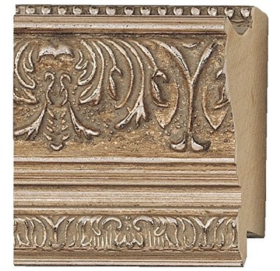 Picture Frame Moulding (Wood) 100Ft Bundle - Ornate Silver Finish - 2.375'' Width