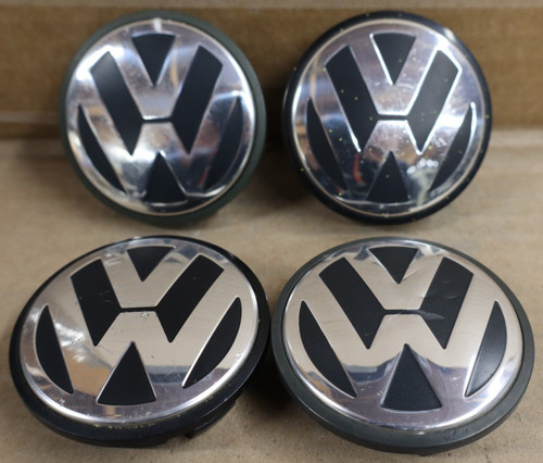 OEM Used Set 2002-2022 Volkswagen Jetta Passat Beetle CC Center Caps 3b7601171