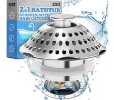 Bathtub Drain Stopper, Upgraded 2in1 Tub Stopper Bathtub Drain Cover and Hair
