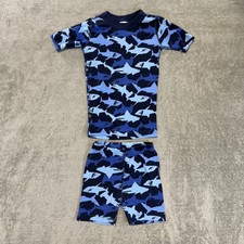 Hanna Andersson HannaJams Pajama Set 120cm US 6-7 Organic Cotton Sharks Shorts