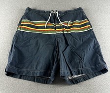 Vintage 90s Polo Sport Swim Trunks Mens M Lined Blue Pockets Pastel Stripe