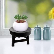 Wooden Plant Stool Decorative Small Plant Stand for Table Living Room Garden