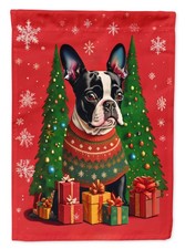 Caroline's Treasures Boston Terrier Holiday Christmas House Flag DAC3051CHF
