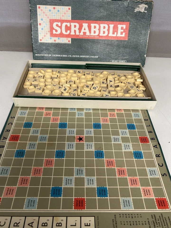 Scrabble Vintage 1955 Edition Board Game by Spear's Games Complete Set - Image 2 of 4