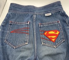 Luv It 1978 Superman Kids Jeans Size 12 Slim Vintage Unisex Embroidered DC Heros