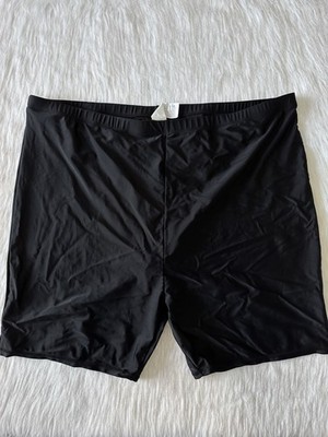 INNO Women's Black Plus 5X Swim Shorts Stretch Elastic Waist Solid