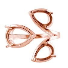 Semi Mount Causal Ring 7x12MM Pear Shape Faceted Cut 925 Sterling Silver Ring