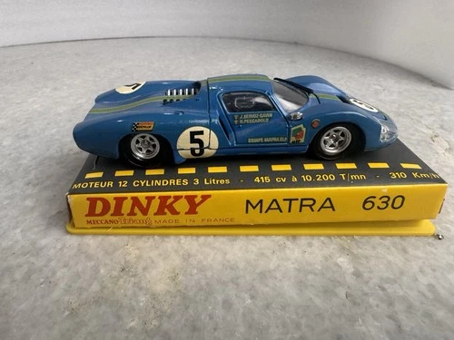 Vintage Dinky Toys #1425 Blue Matra 630 With Speedwheels and original box