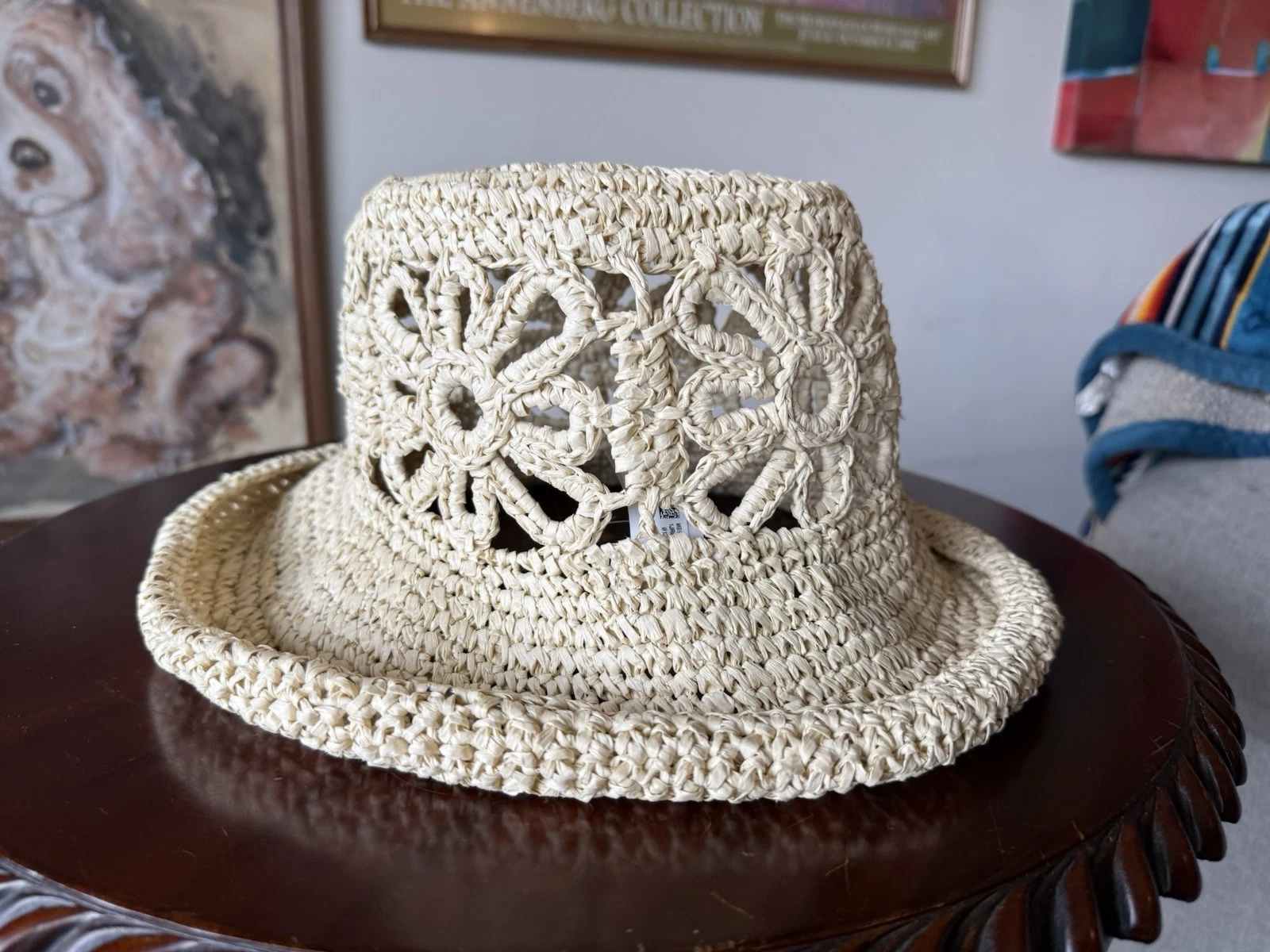 Aerie Flower Straw Hat NWT One Size